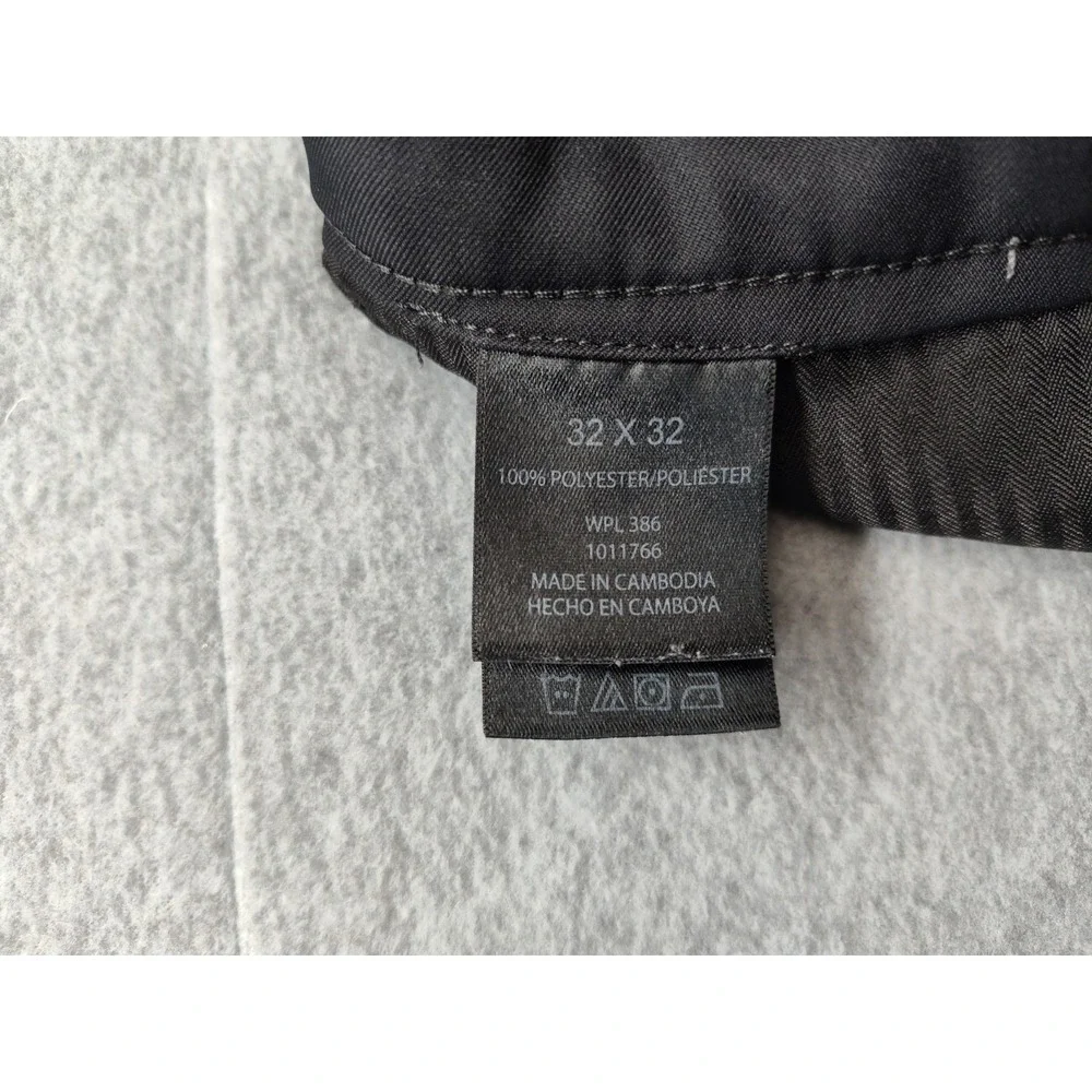 Haggar Men Pant‎ 32X32 Black Flat Front Slash Pockets Comfort Casual Trouser